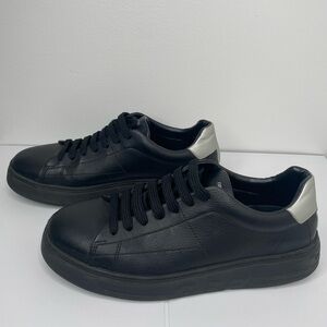 EMPORIO ARMANI Black and Silver Men's Sneakers